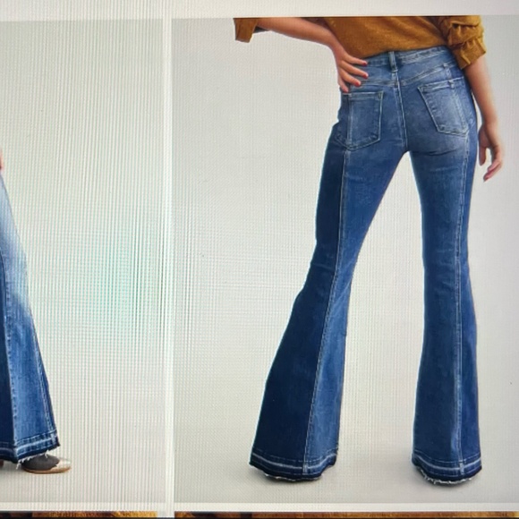 Women's Flying Monkey High Rise Super Flare Two-Toned Stretch Jean, Sz 27 - Picture 1 of 7